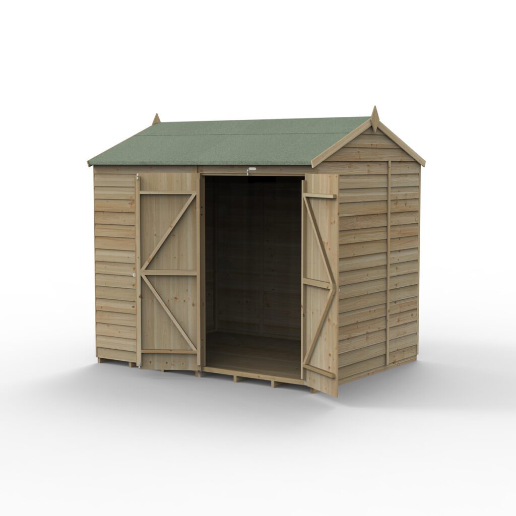 4LIFE Reverse Apex Shed 8×6 – Double Door – No Windows with Installation 5013053201275 2